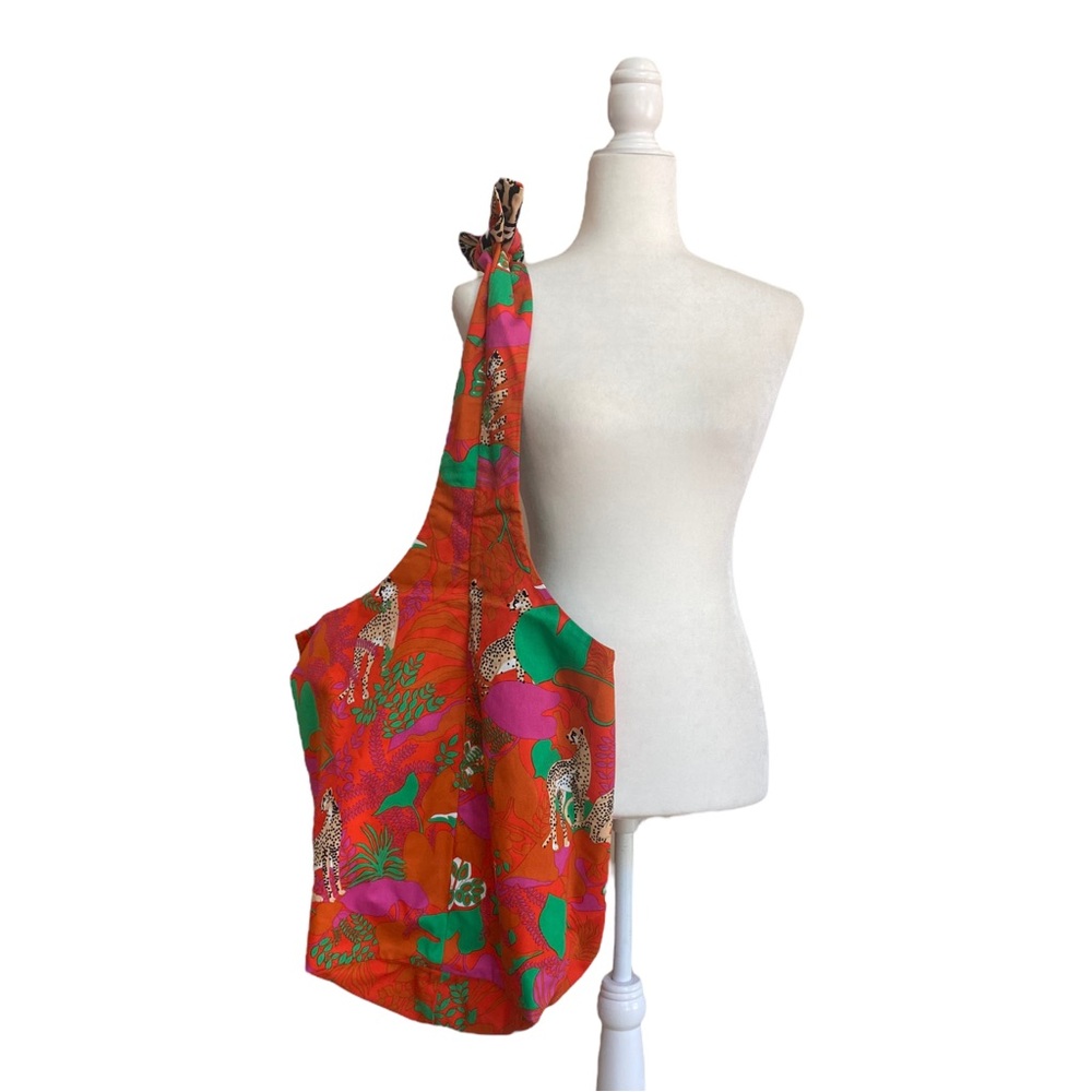 CAbi Sling Bag 5992 Orange Multicolor Leopard Animal Print Reversible - Picture 3 of 9